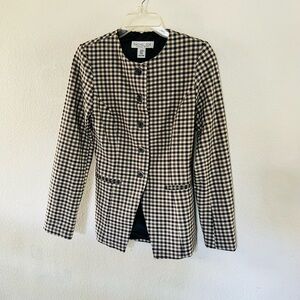 Rachel Zoe Black and Cream Gingham Blazer